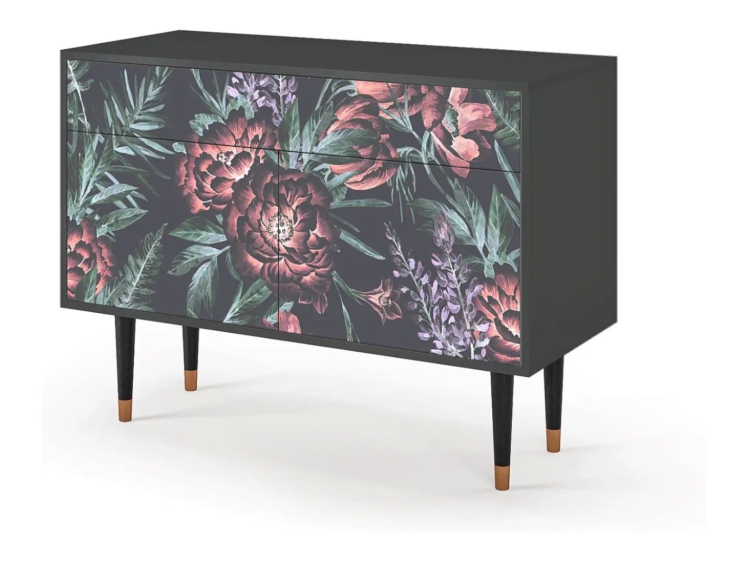 Aparador - 115x85x48 cm - BS4 - Dark Peonies, Antracita