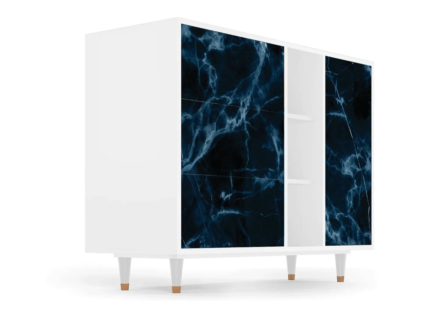 Aparador - 125x98x48 cm - BS2 - Deep Ocean, Blanco