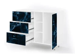 Aparador - 125x98x48 cm - BS2 - Deep Ocean, Blanco