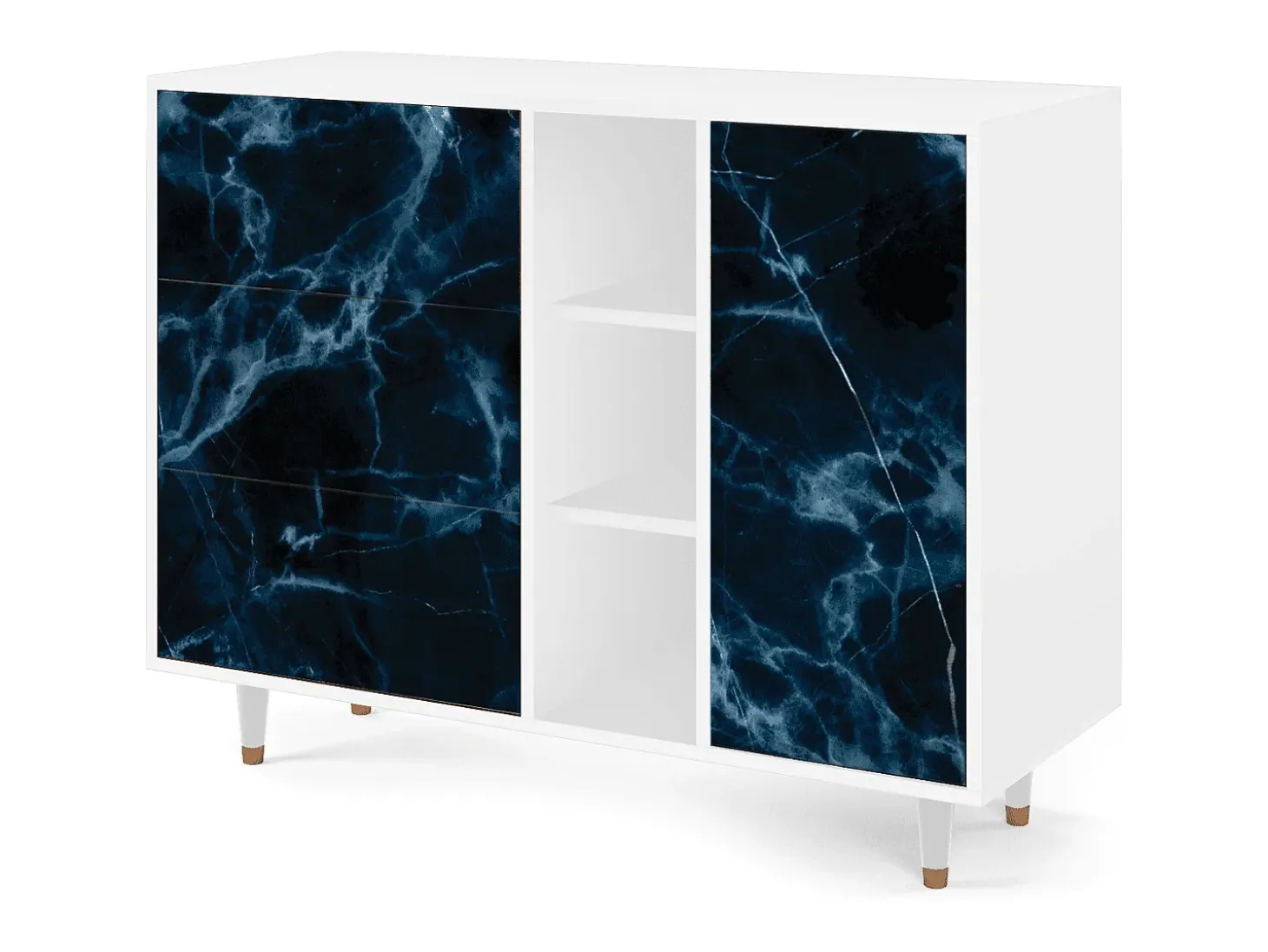 Aparador - 125x98x48 cm - BS2 - Deep Ocean, Blanco