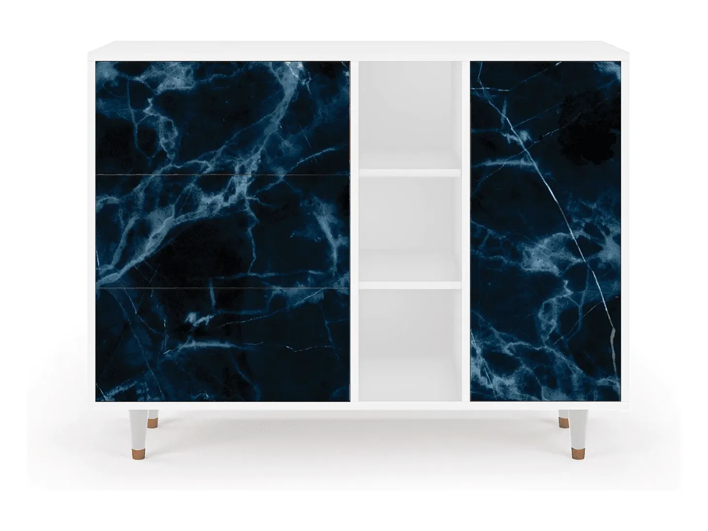Aparador - 125x98x48 cm - BS2 - Deep Ocean, Blanco