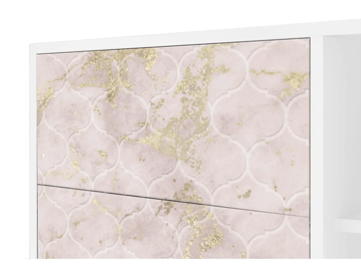 Aparador - 125x98x48 cm - BS2 - Dirty Roses, Blanco