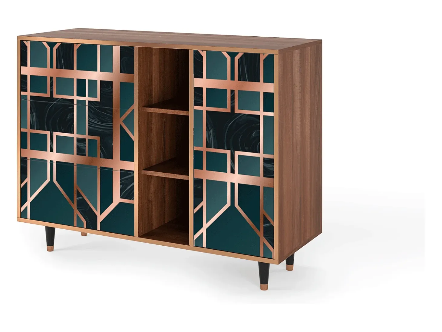 Aparador - 125x98x48 cm - BS2 - Emerald Metro, Nogal