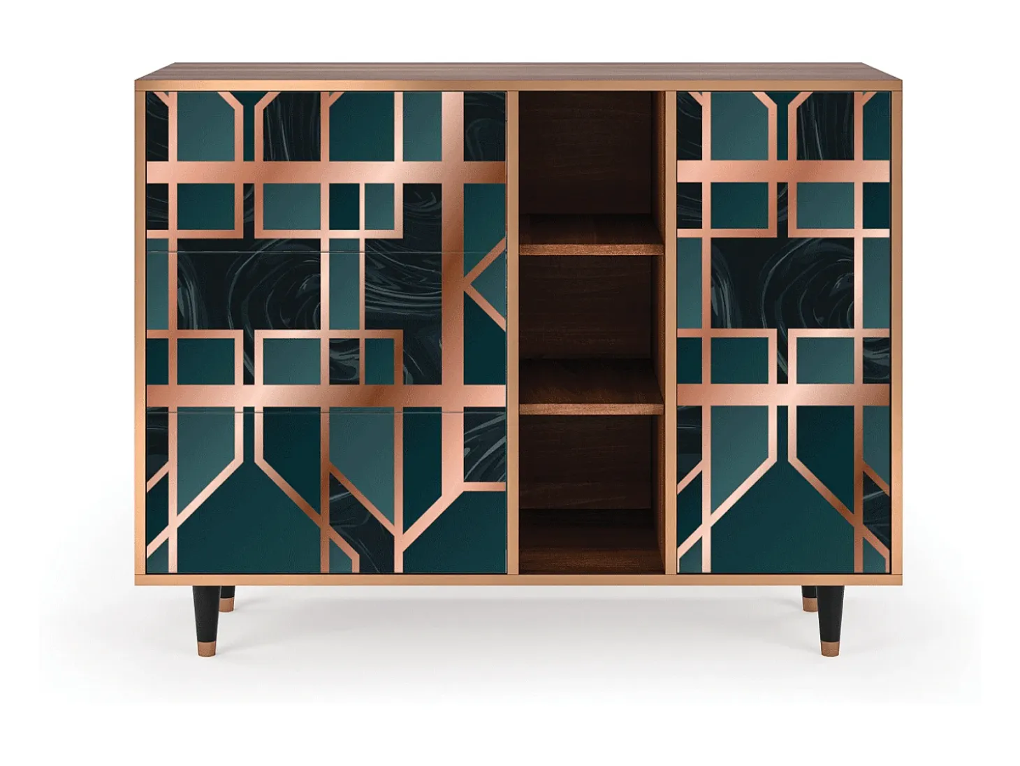Aparador - 125x98x48 cm - BS2 - Emerald Metro, Nogal