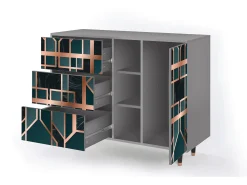 Aparador - 125x98x48 cm - BS2 - Emerald Metro, Gris