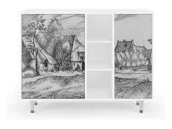 Aparador - 125x98x48 cm - BS2 - Farms in a Village, Blanco
