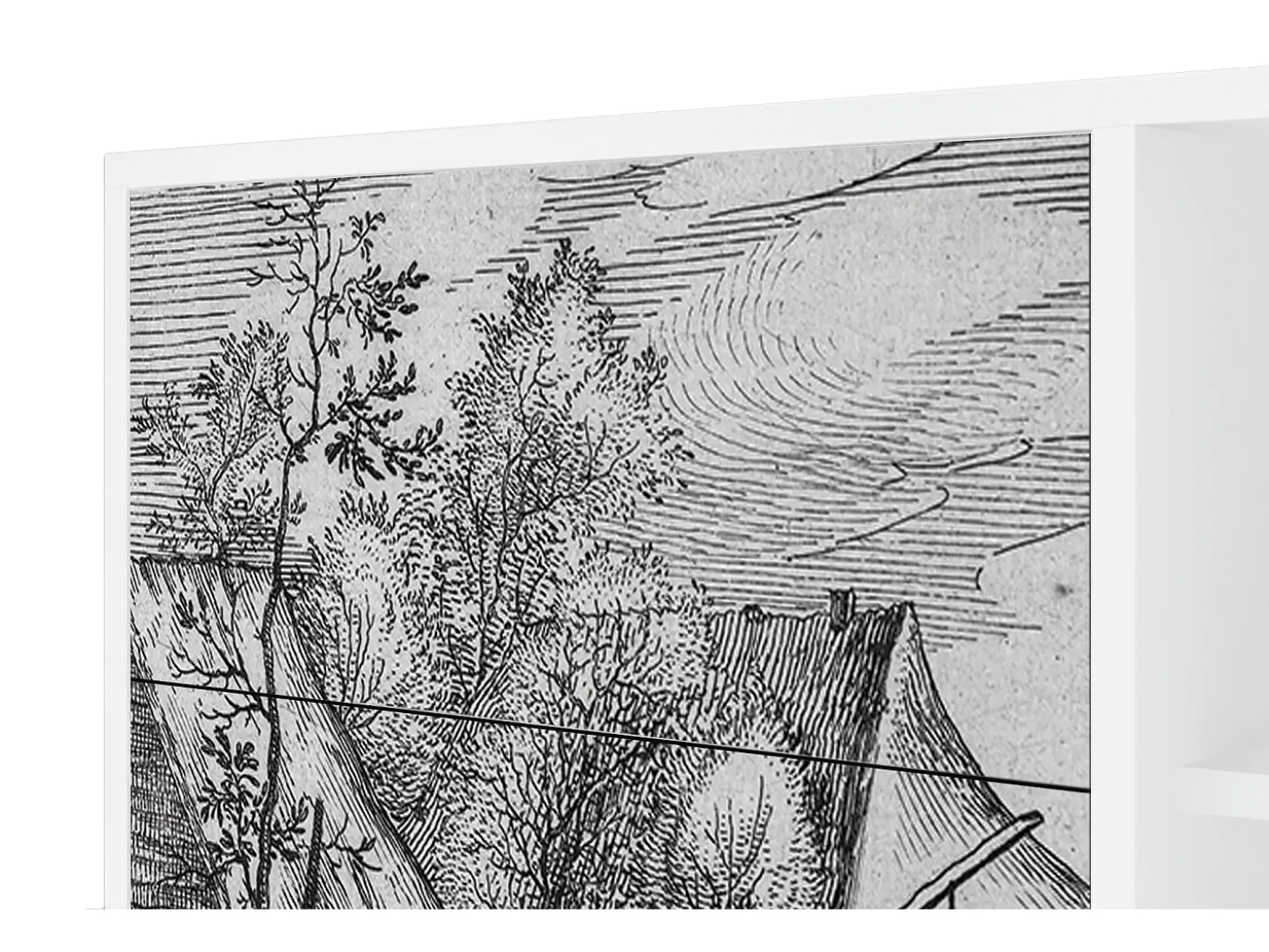 Aparador - 125x98x48 cm - BS2 - Farms in a Village, Blanco