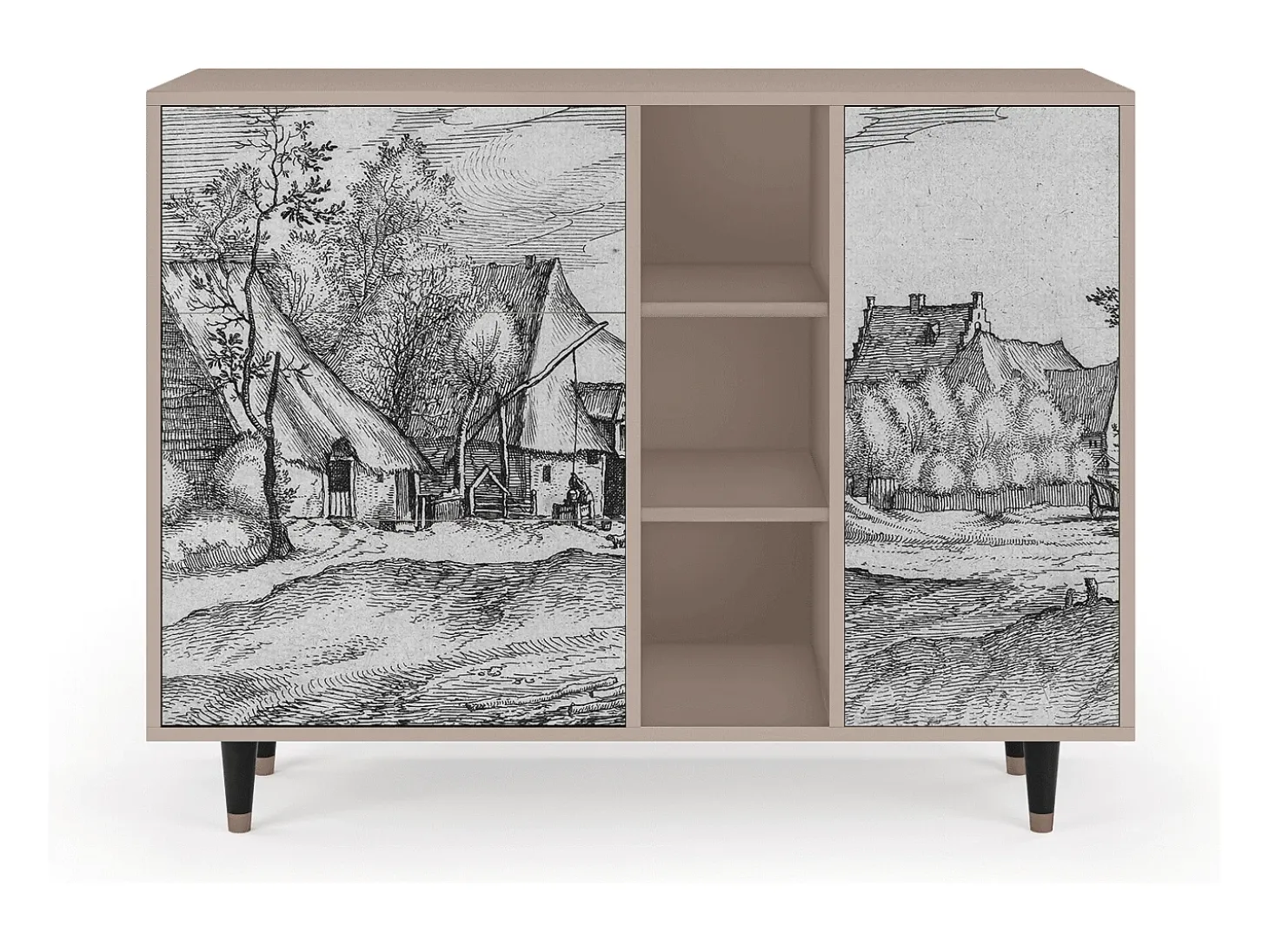 Aparador - 125x98x48 cm - BS2 - Farms in a Village, Latte