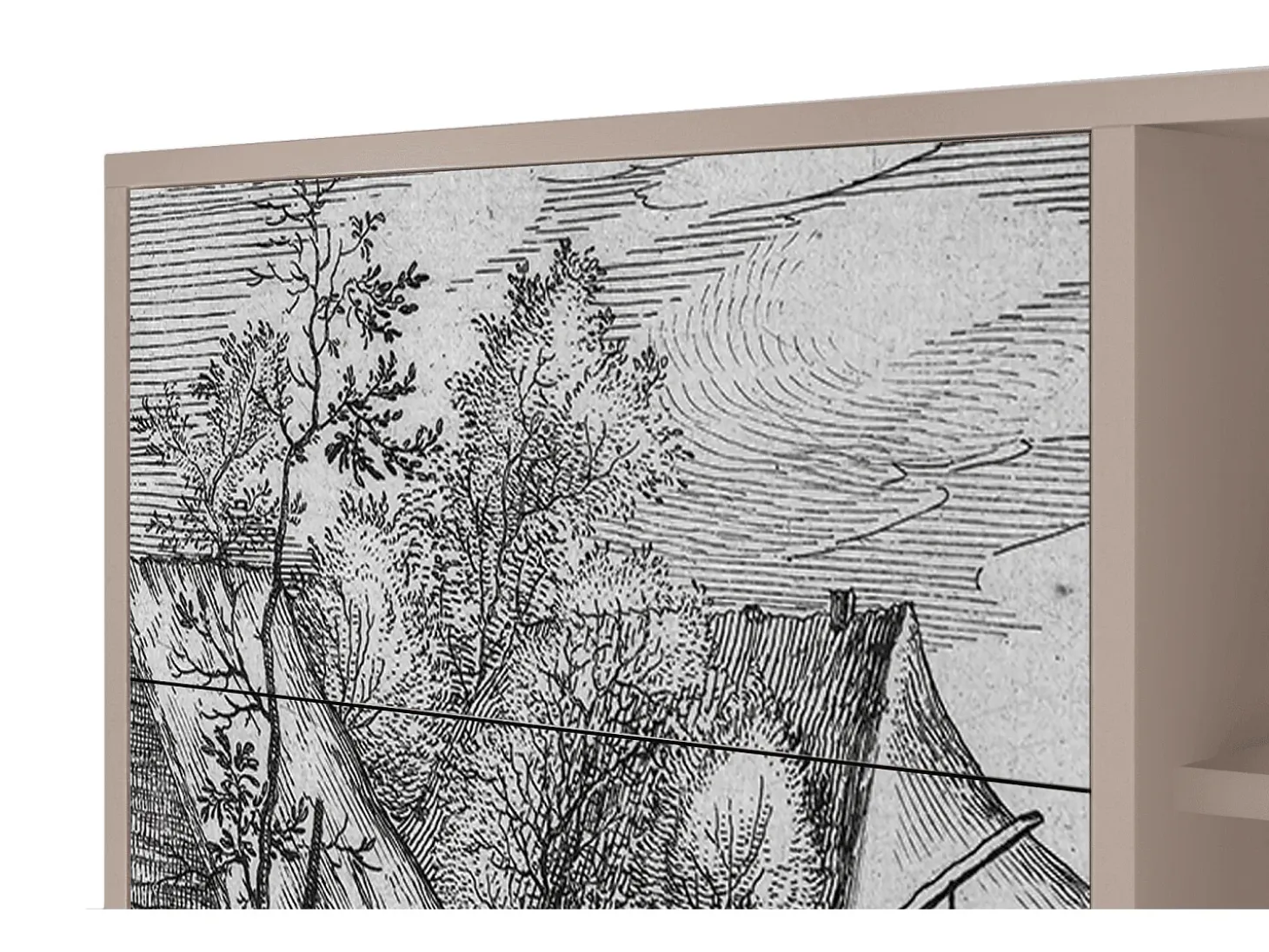 Aparador - 125x98x48 cm - BS2 - Farms in a Village, Latte