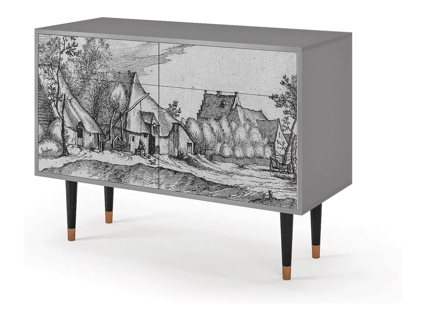 Aparador - 115x85x48 cm - BS4 - Farms in a Village, Gris