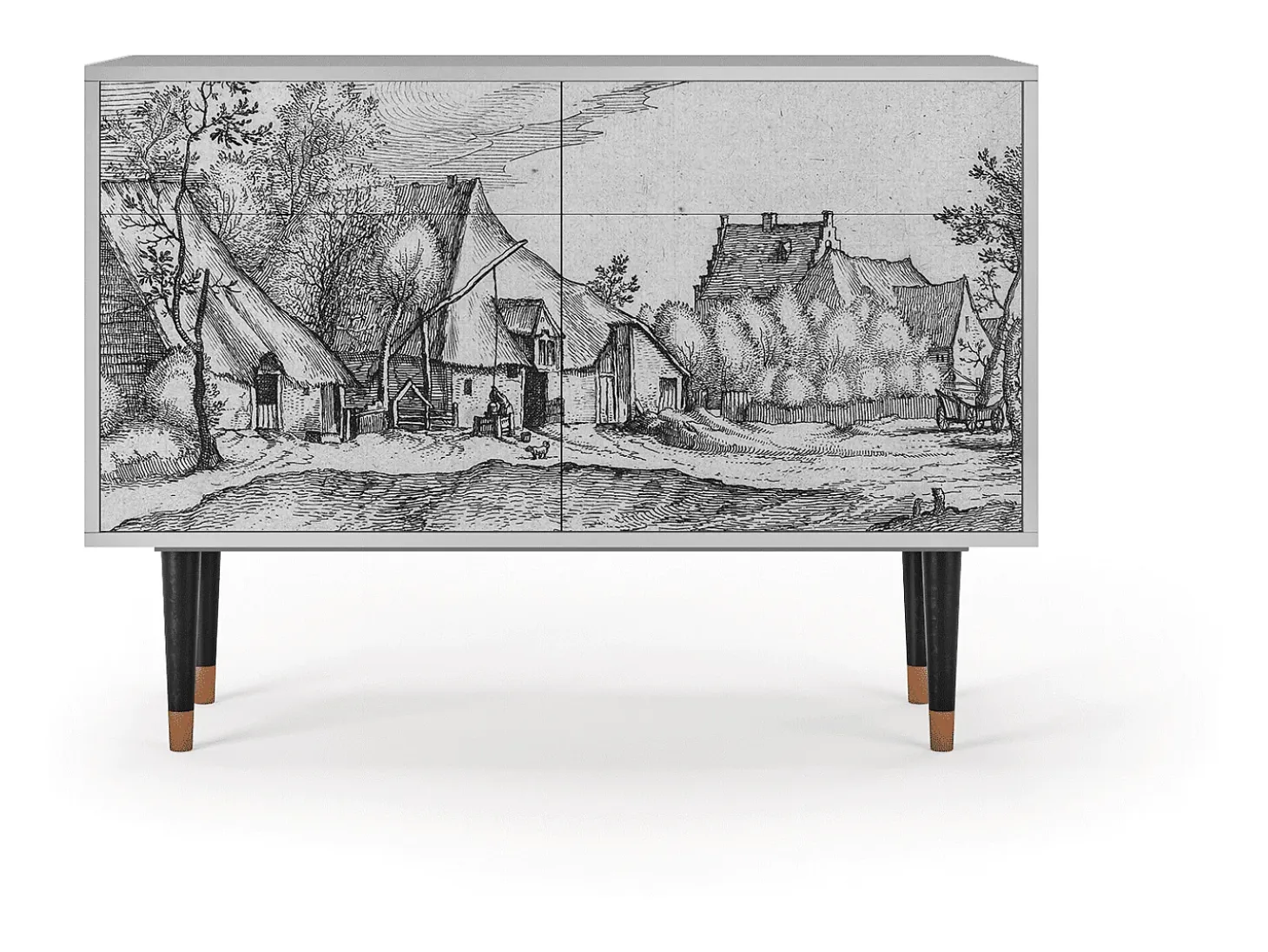 Aparador - 115x85x48 cm - BS4 - Farms in a Village, Gris