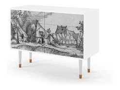 Aparador - 115x85x48 cm - BS4 - Farms in a Village, Blanco
