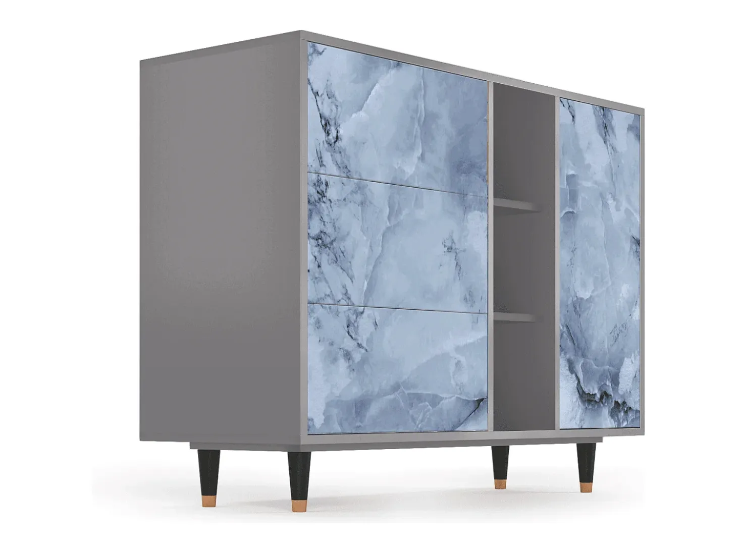 Aparador - 125x98x48 cm - BS2 - Feather Ice, Gris