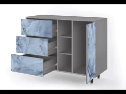 Aparador - 125x98x48 cm - BS2 - Feather Ice, Gris