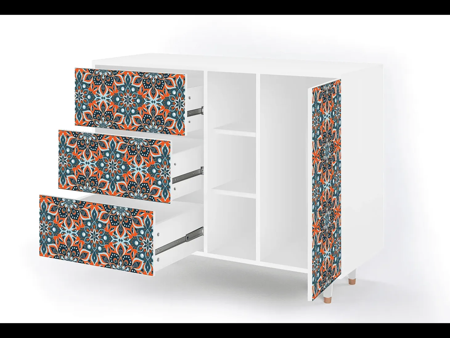 Aparador - 125x98x48 cm - BS2 - Fire Beetle, Blanco