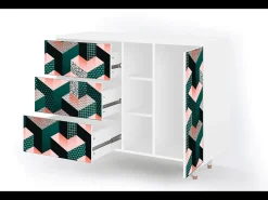 Aparador - 125x98x48 cm - BS2 - Geometric Madness, Blanco