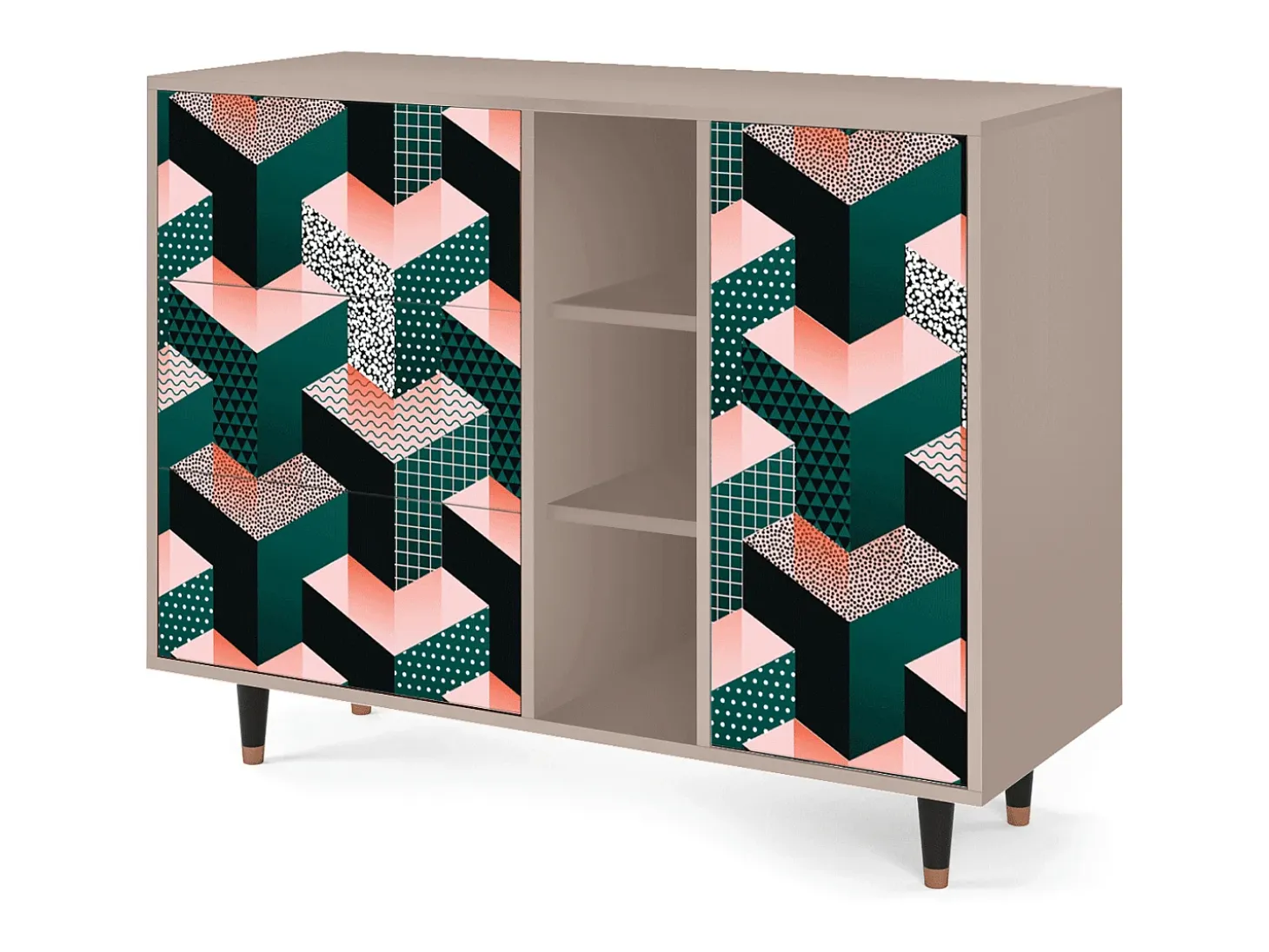 Aparador - 125x98x48 cm - BS2 - Geometric Madness, Latte