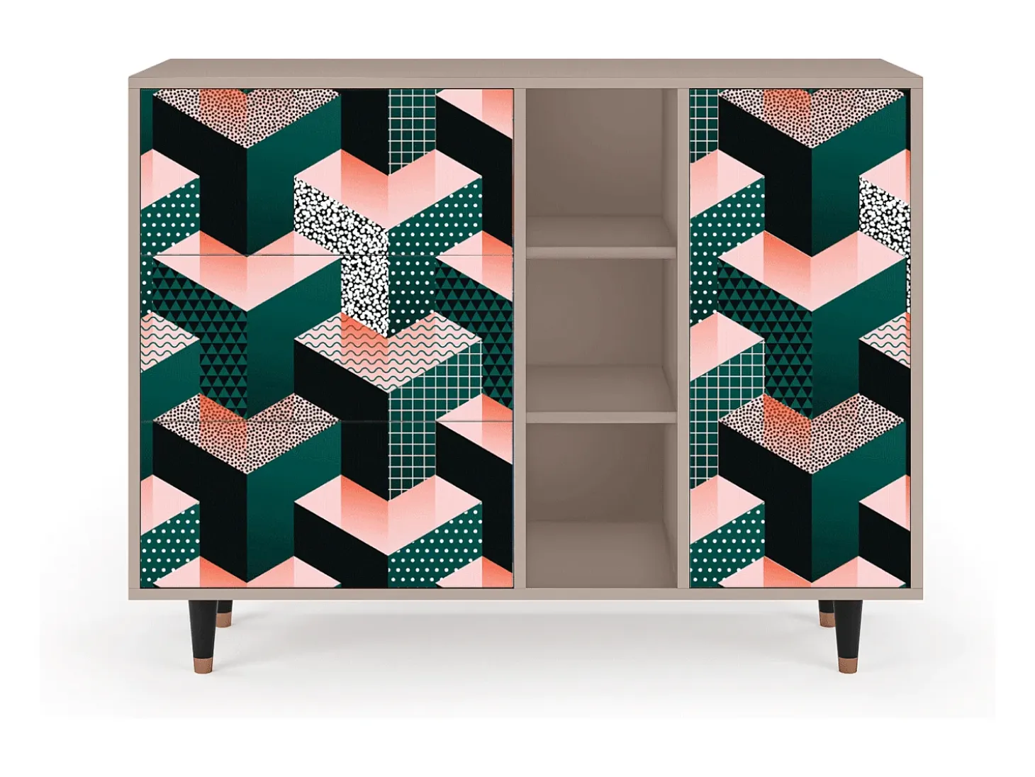 Aparador - 125x98x48 cm - BS2 - Geometric Madness, Latte