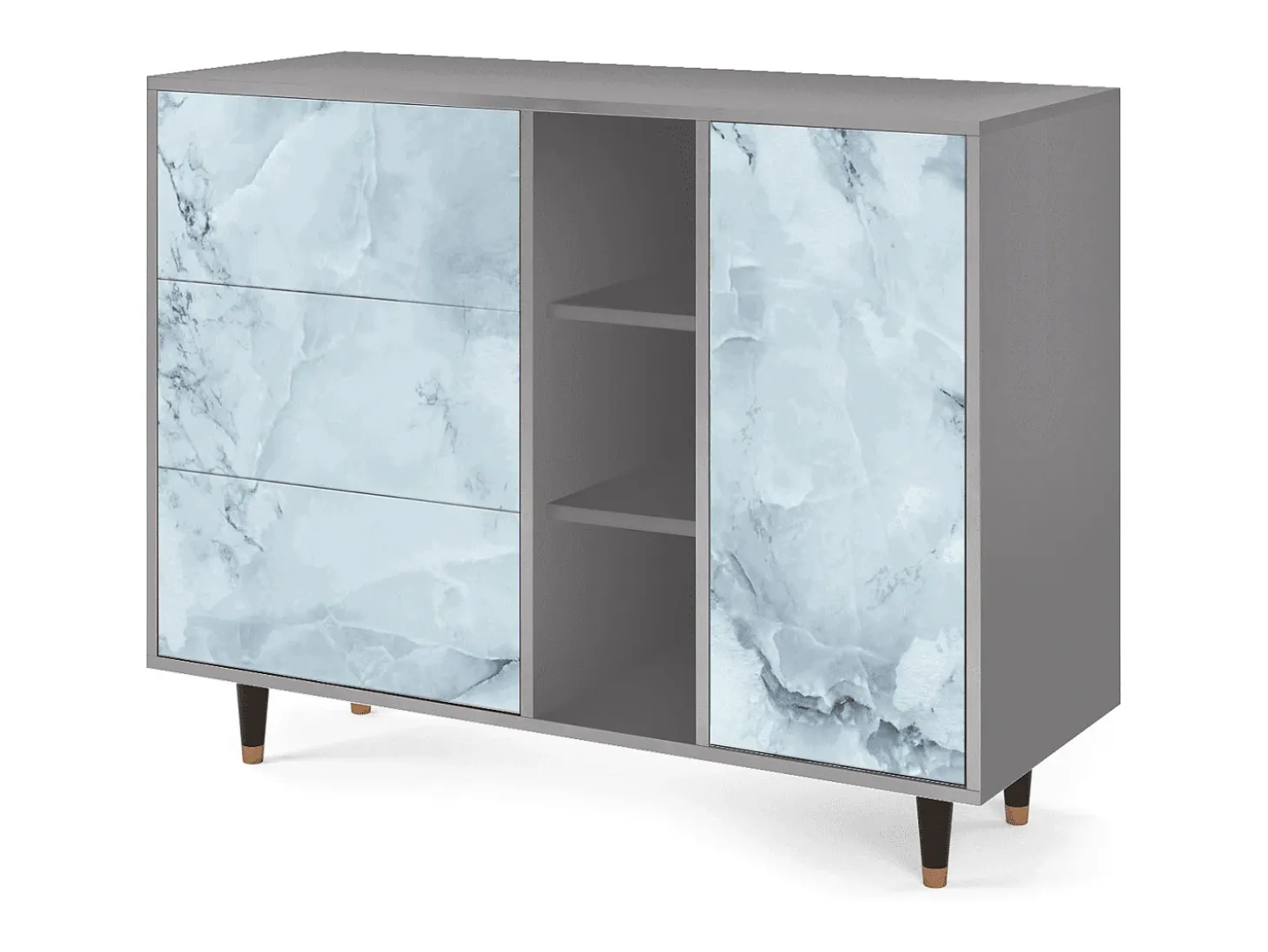 Aparador - 125x98x48 cm - BS2 - Glacial Colour, Gris