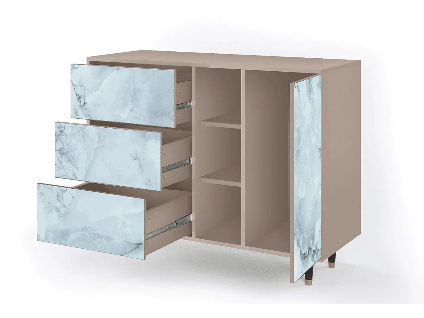 Aparador - 125x98x48 cm - BS2 - Glacial Colour, Latte
