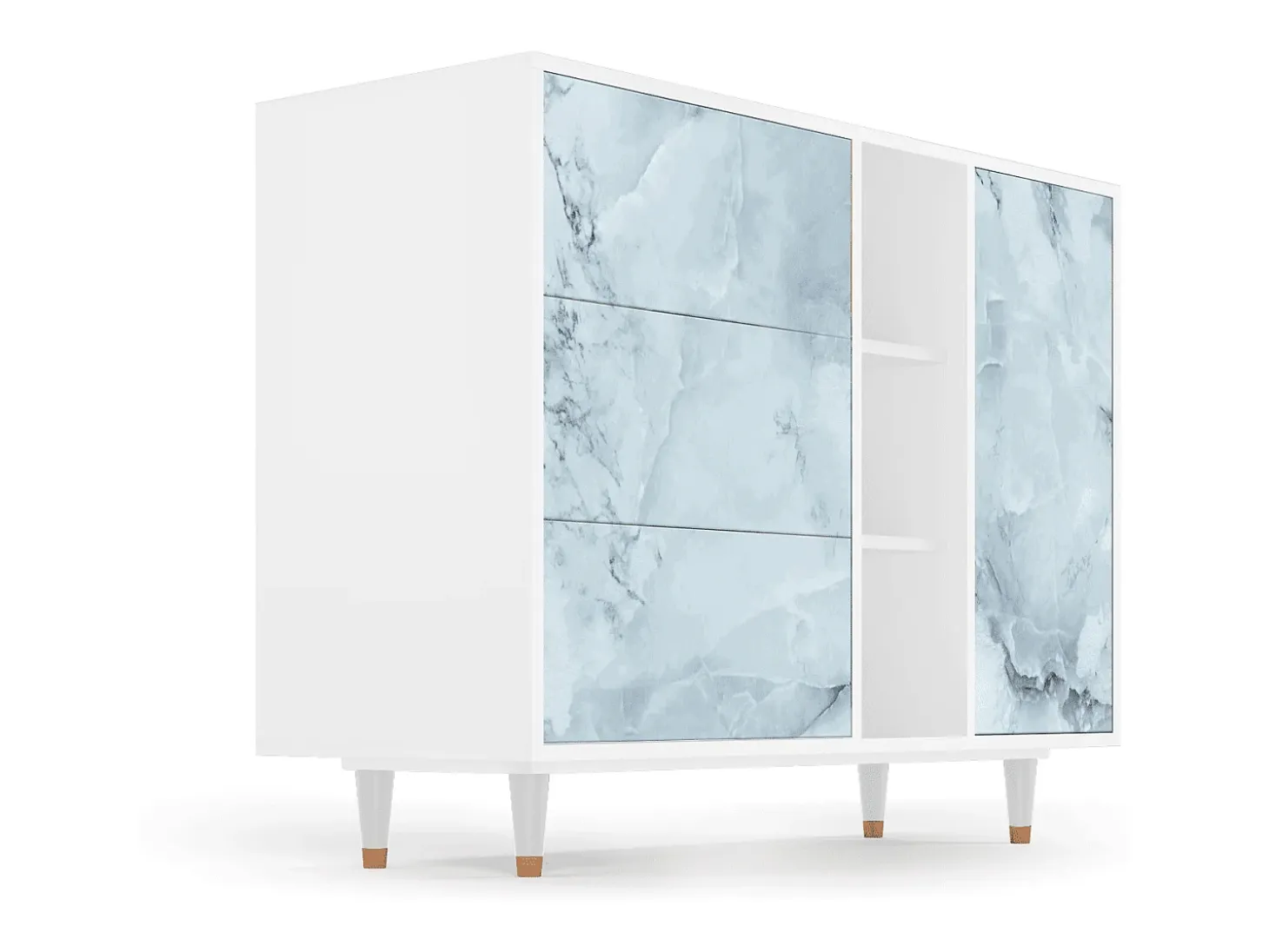 Aparador - 125x98x48 cm - BS2 - Glacial Colour, Blanco