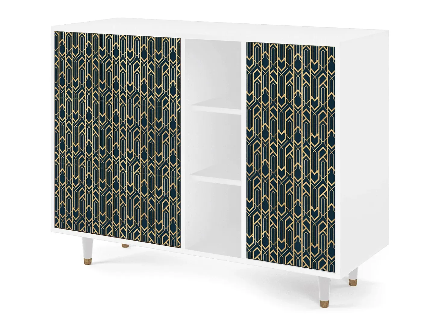 Aparador - 125x98x48 cm - BS2 - Golden Empire, Blanco