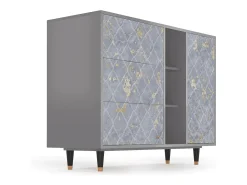 Aparador - 125x98x48 cm - BS2 - Golden Smoke, Gris