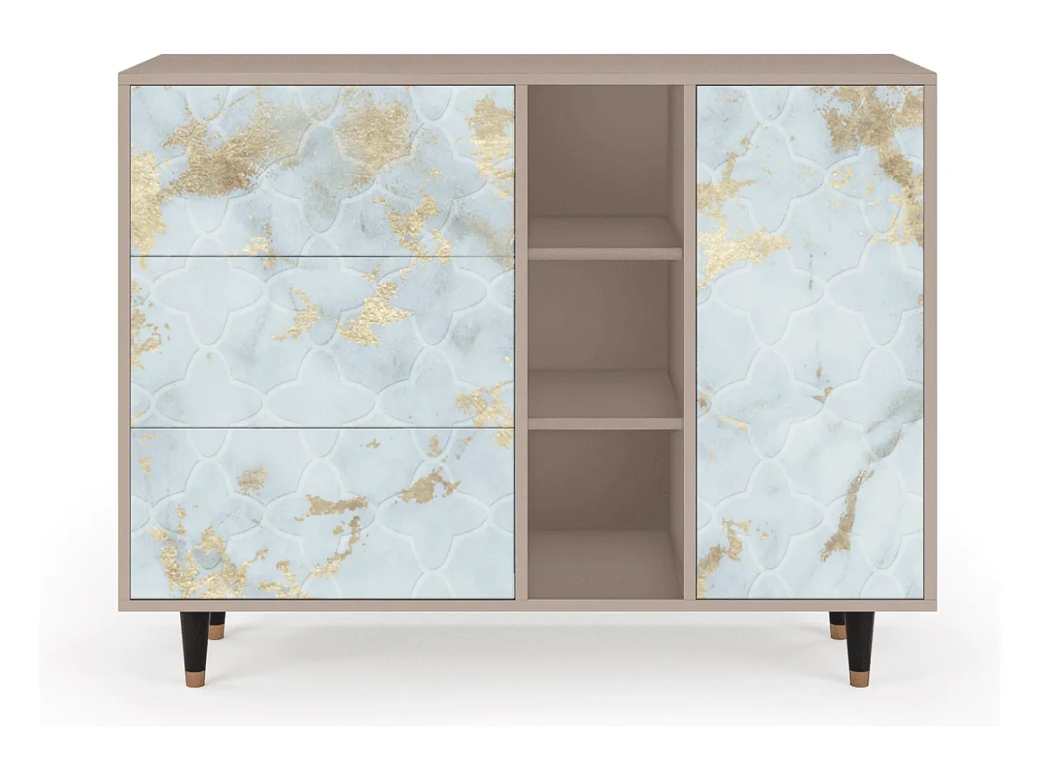 Aparador - 125x98x48 cm - BS2 - Golden Waves, Latte