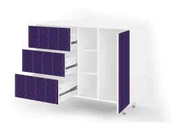 Aparador - 125x98x48 cm - BS2 - Grape Maccaroni, Blanco