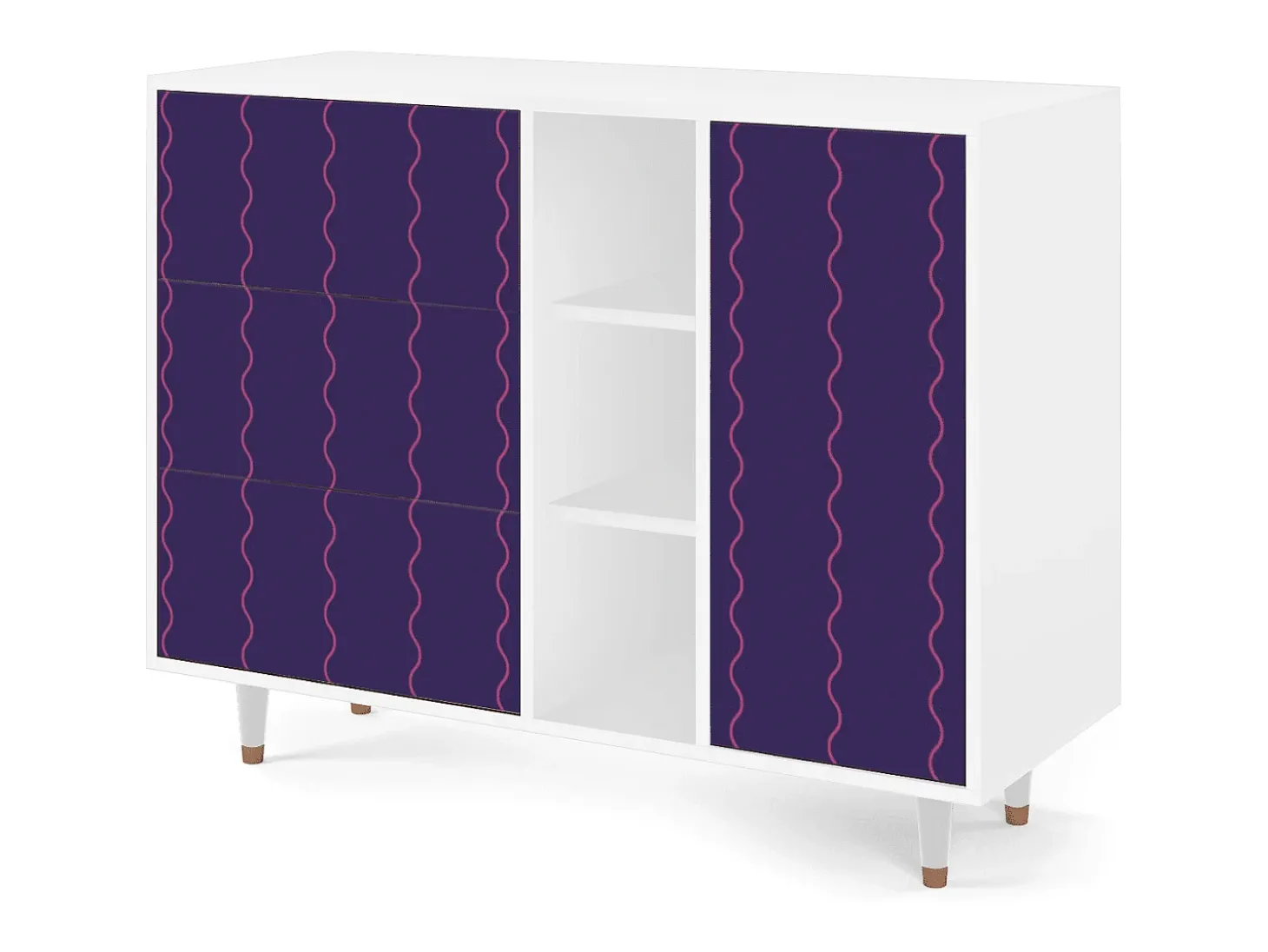 Aparador - 125x98x48 cm - BS2 - Grape Maccaroni, Blanco