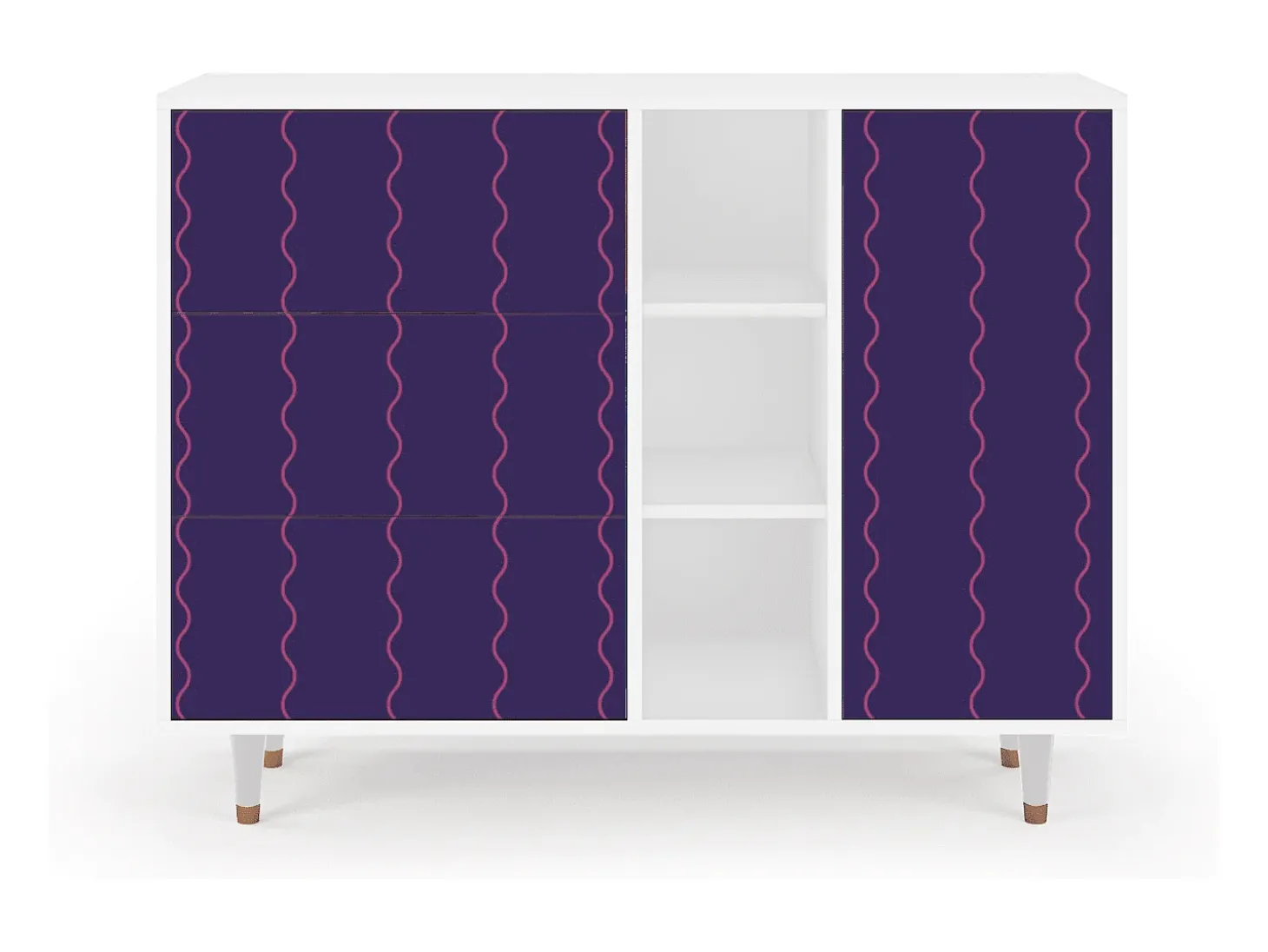Aparador - 125x98x48 cm - BS2 - Grape Maccaroni, Blanco