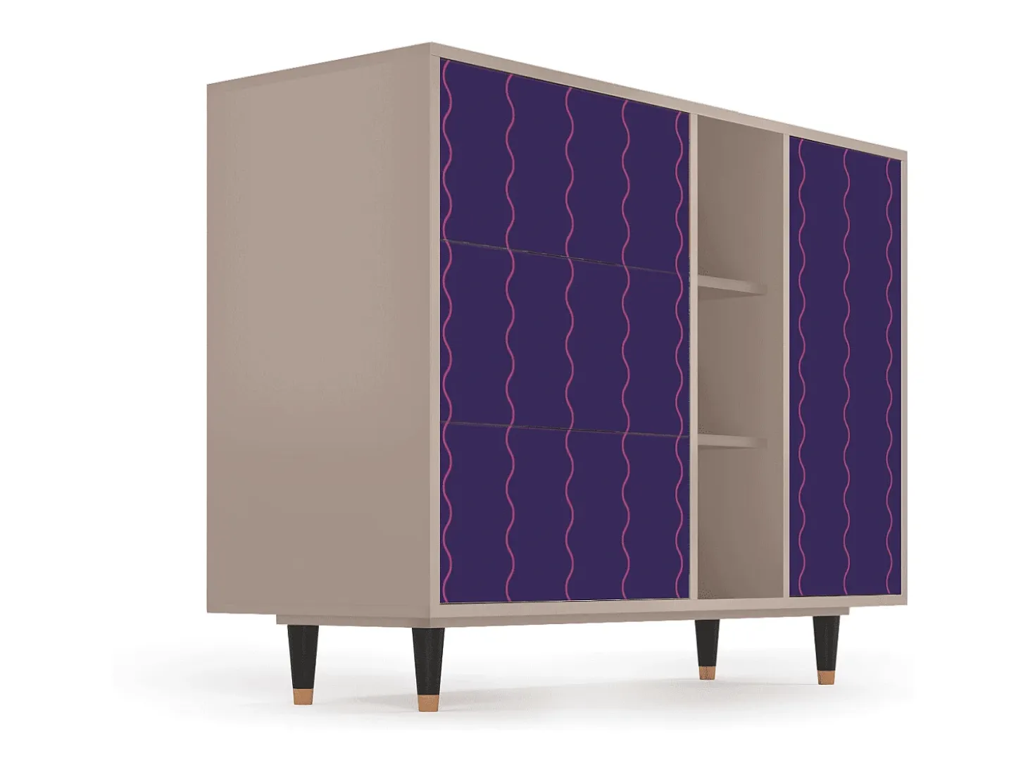 Aparador - 125x98x48 cm - BS2 - Grape Maccaroni, Latte
