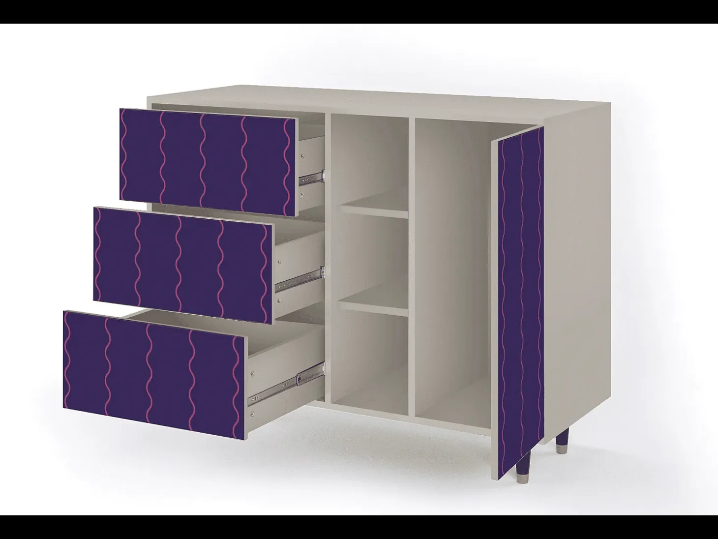 Aparador - 125x98x48 cm - BS2 - Grape Maccaroni, Arena
