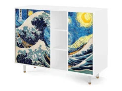 Aparador - 125x98x48 cm - BS2 - Great Wave, Blanco