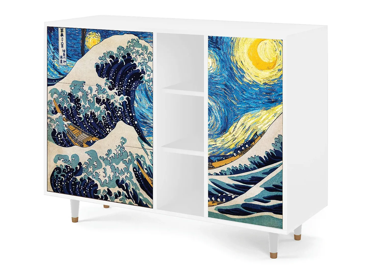 Aparador - 125x98x48 cm - BS2 - Great Wave, Blanco