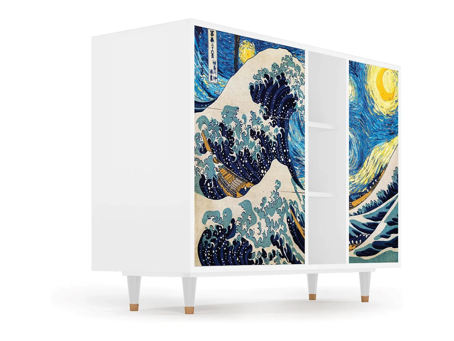 Aparador - 125x98x48 cm - BS2 - Great Wave, Blanco