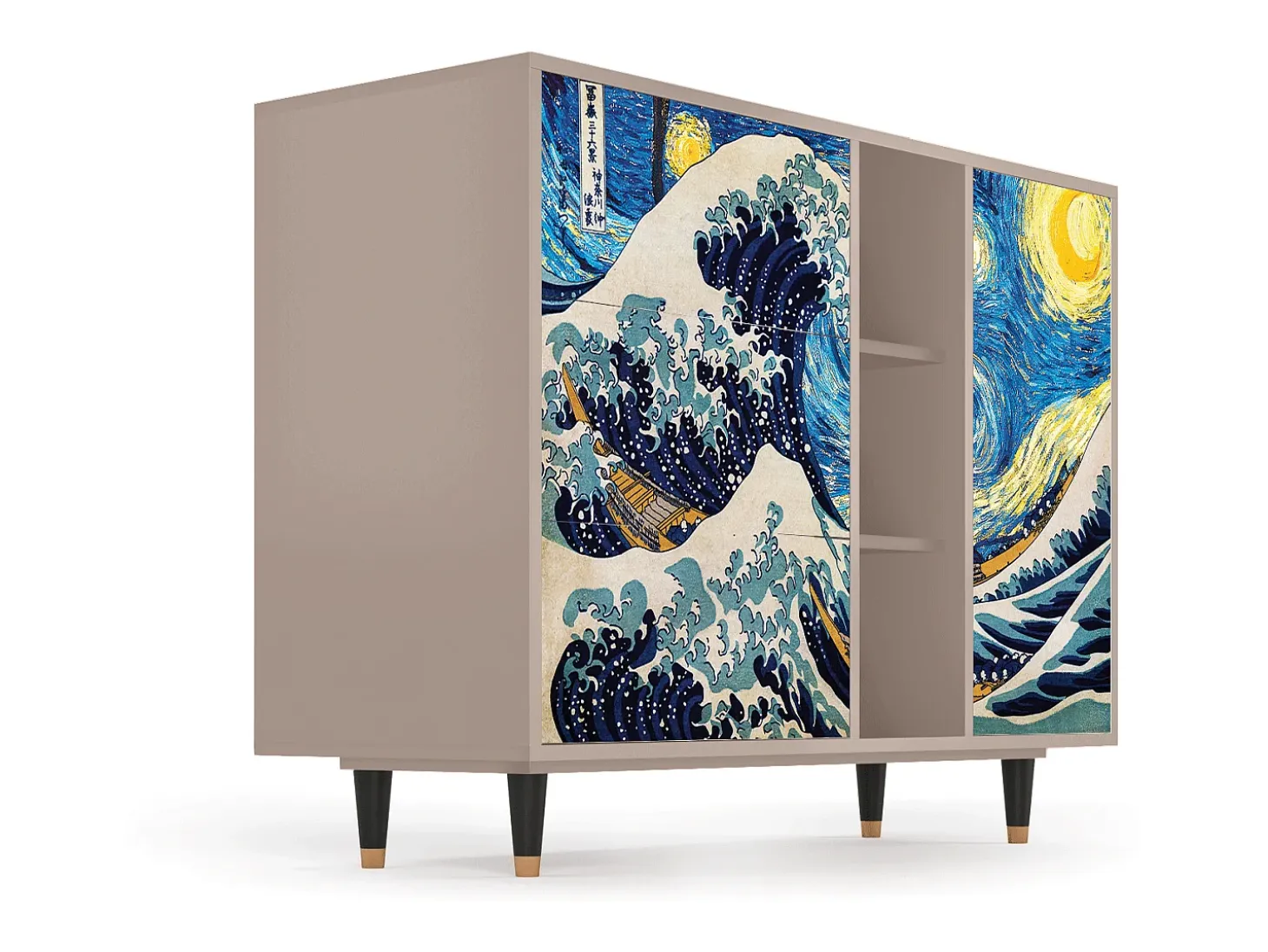 Aparador - 125x98x48 cm - BS2 - Great Wave, Latte