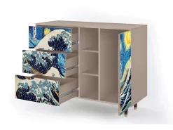 Aparador - 125x98x48 cm - BS2 - Great Wave, Latte