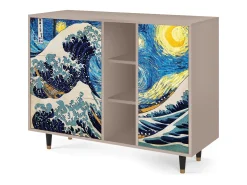Aparador - 125x98x48 cm - BS2 - Great Wave, Latte
