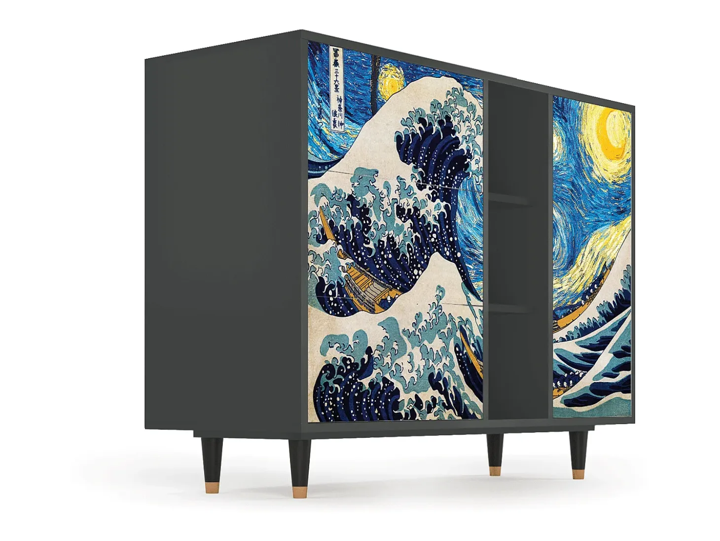 Aparador - 125x98x48 cm - BS2 - Great Wave, Antracita