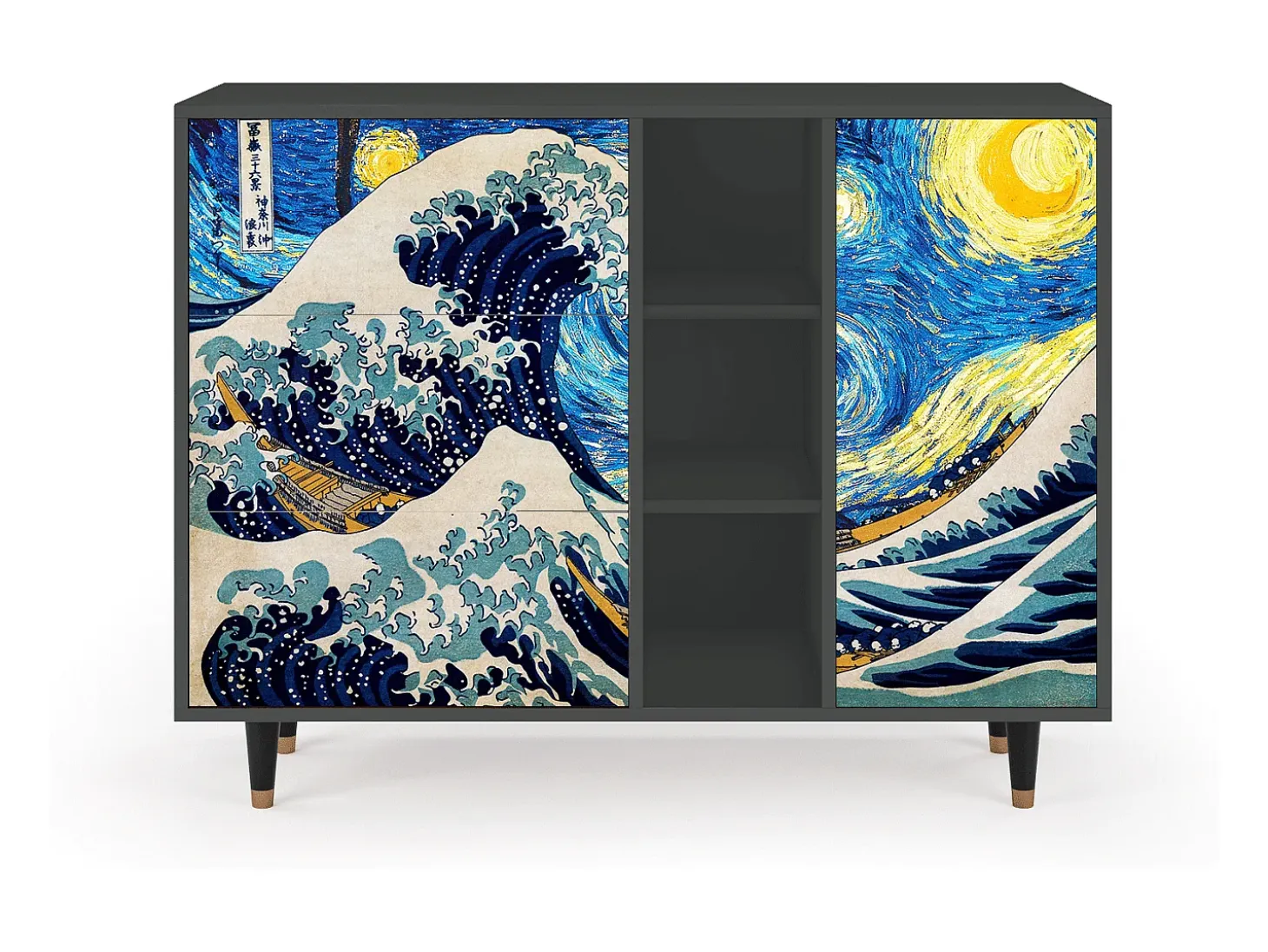 Aparador - 125x98x48 cm - BS2 - Great Wave, Antracita