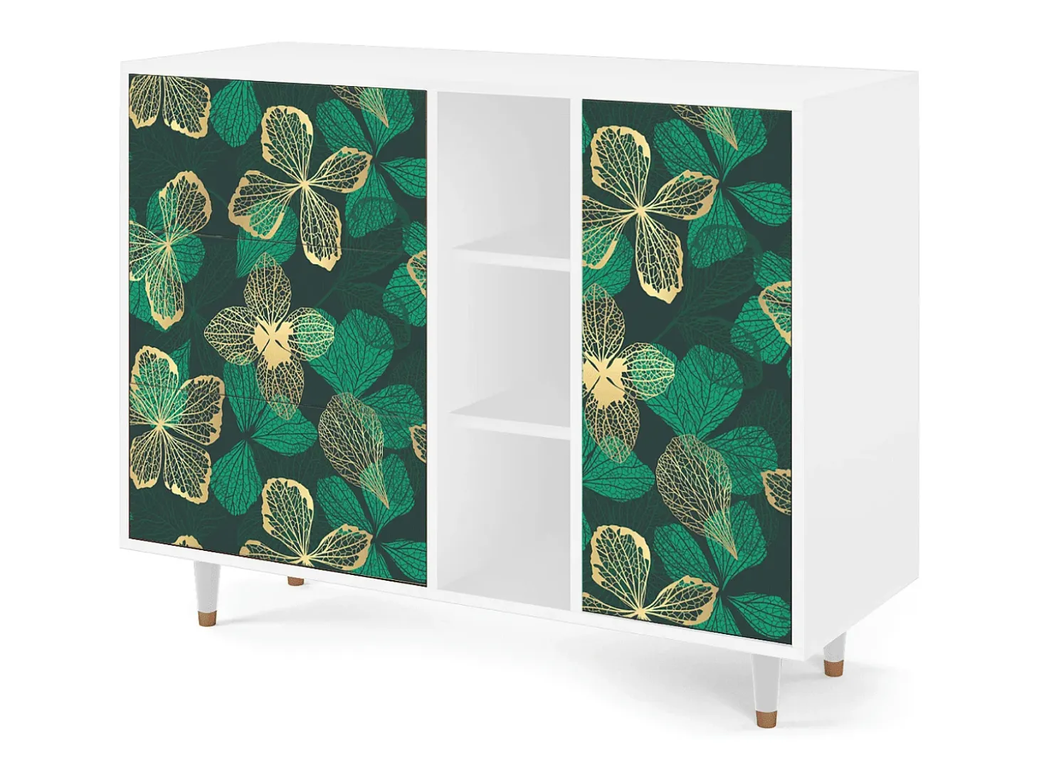 Aparador - 125x98x48 cm - BS2 - Green Flower, Blanco