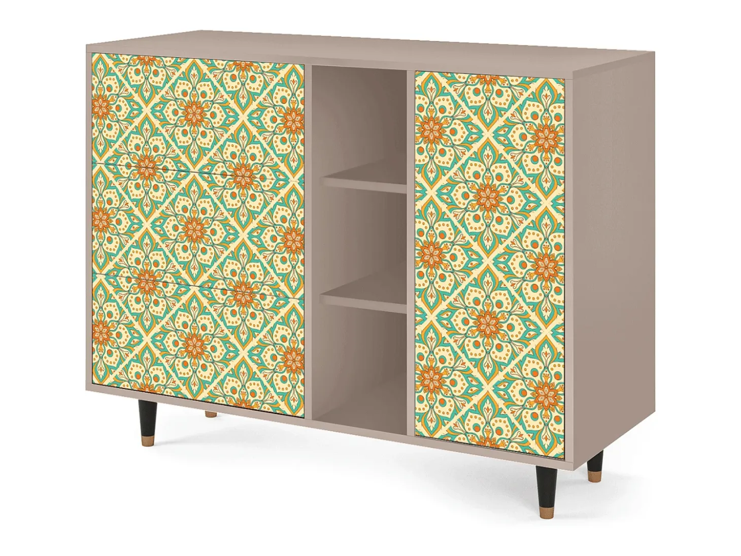Aparador - 125x98x48 cm - BS2 - Hindu Daisy, Latte
