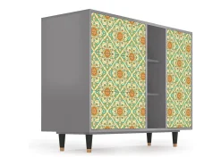 Aparador - 125x98x48 cm - BS2 - Hindu Daisy, Gris