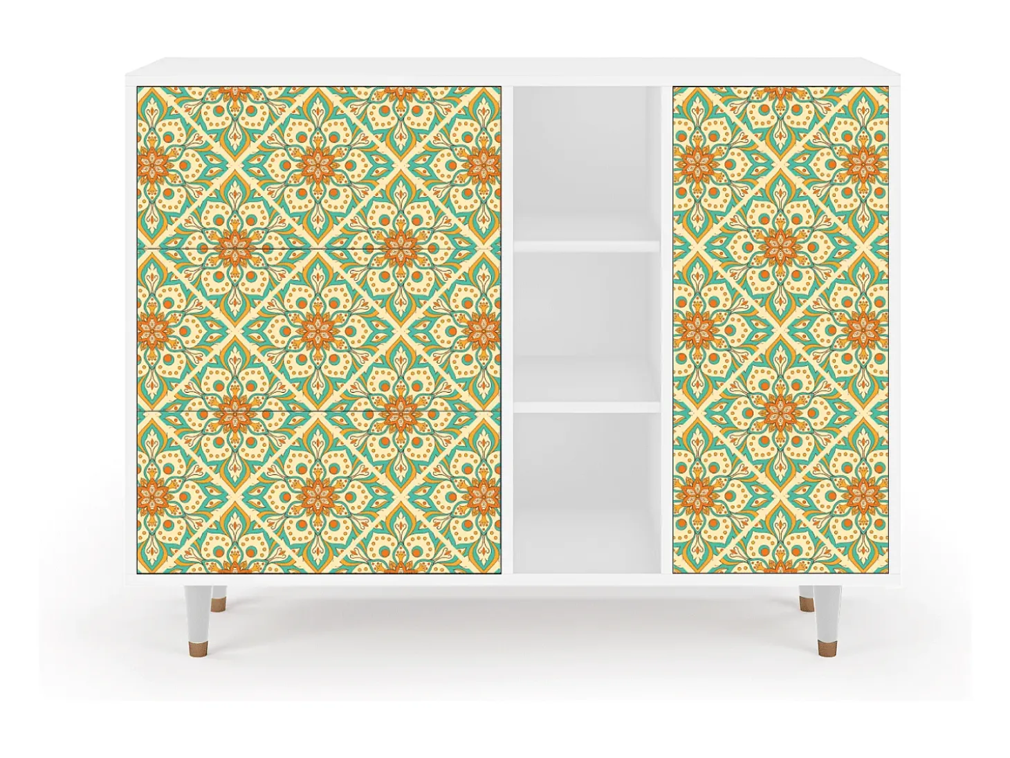 Aparador - 125x98x48 cm - BS2 - Hindu Daisy, Blanco