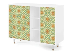 Aparador - 125x98x48 cm - BS2 - Hindu Daisy, Blanco