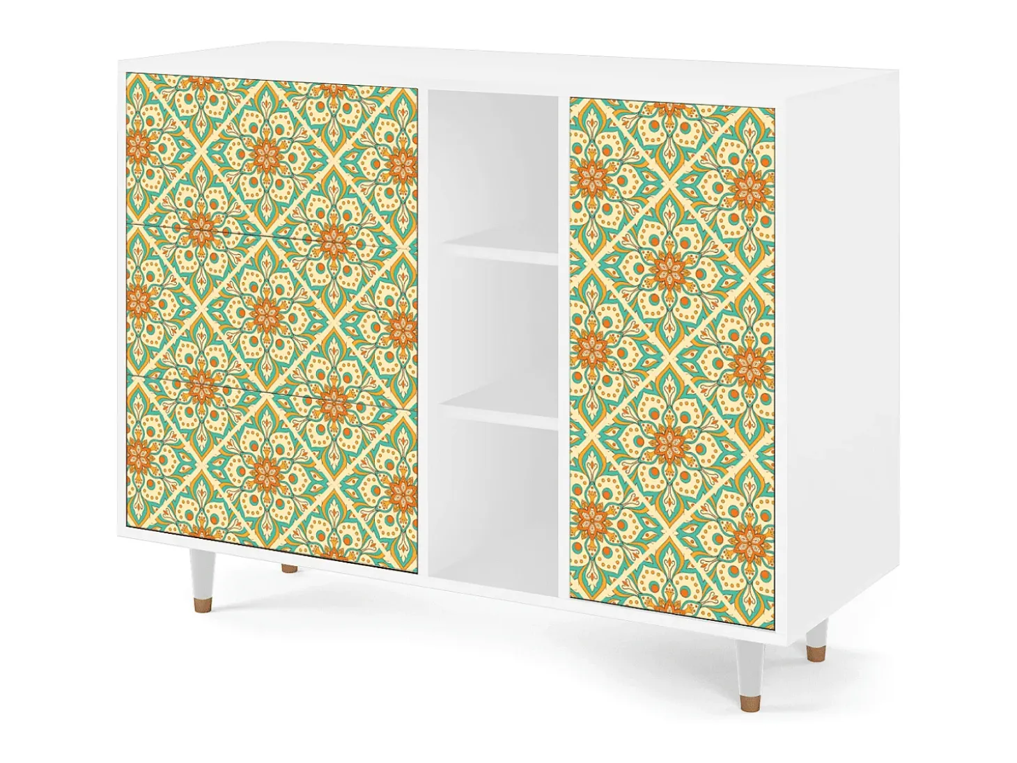 Aparador - 125x98x48 cm - BS2 - Hindu Daisy, Blanco