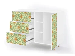 Aparador - 125x98x48 cm - BS2 - Hindu Daisy, Blanco