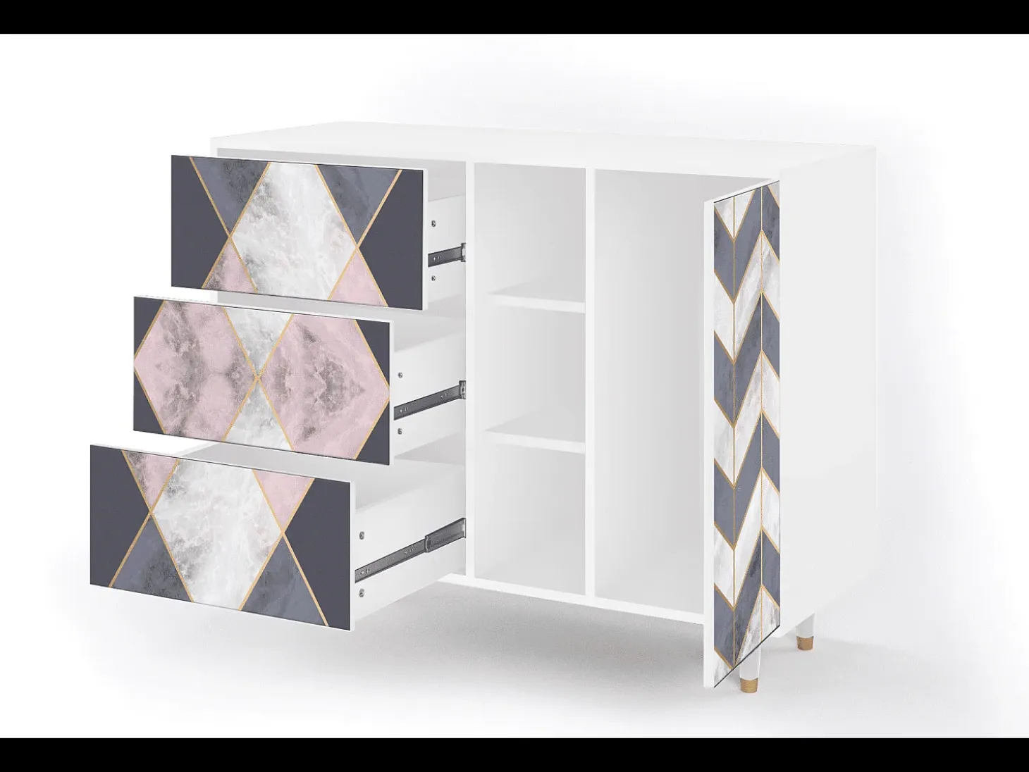 Aparador - 125x98x48 cm - BS2 - Ideal Harmony, Blanco