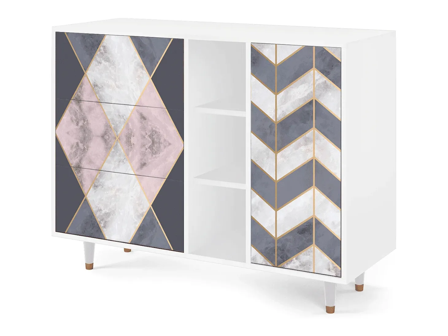 Aparador - 125x98x48 cm - BS2 - Ideal Harmony, Blanco